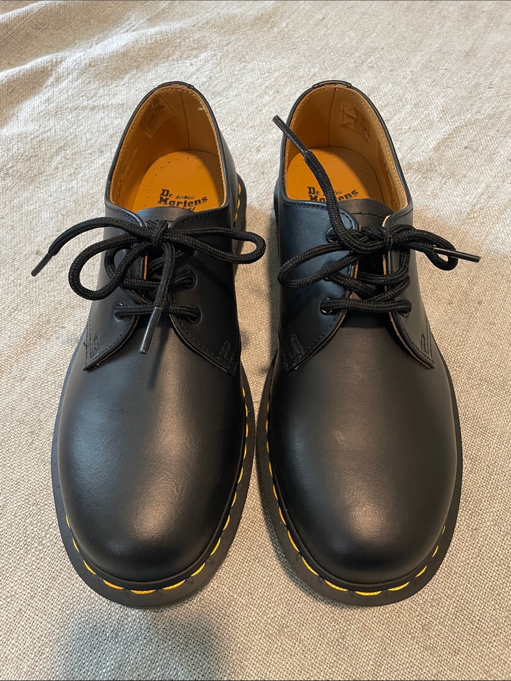 Dr. Martens Men's 3-Eye Black Leather Oxford Shoes